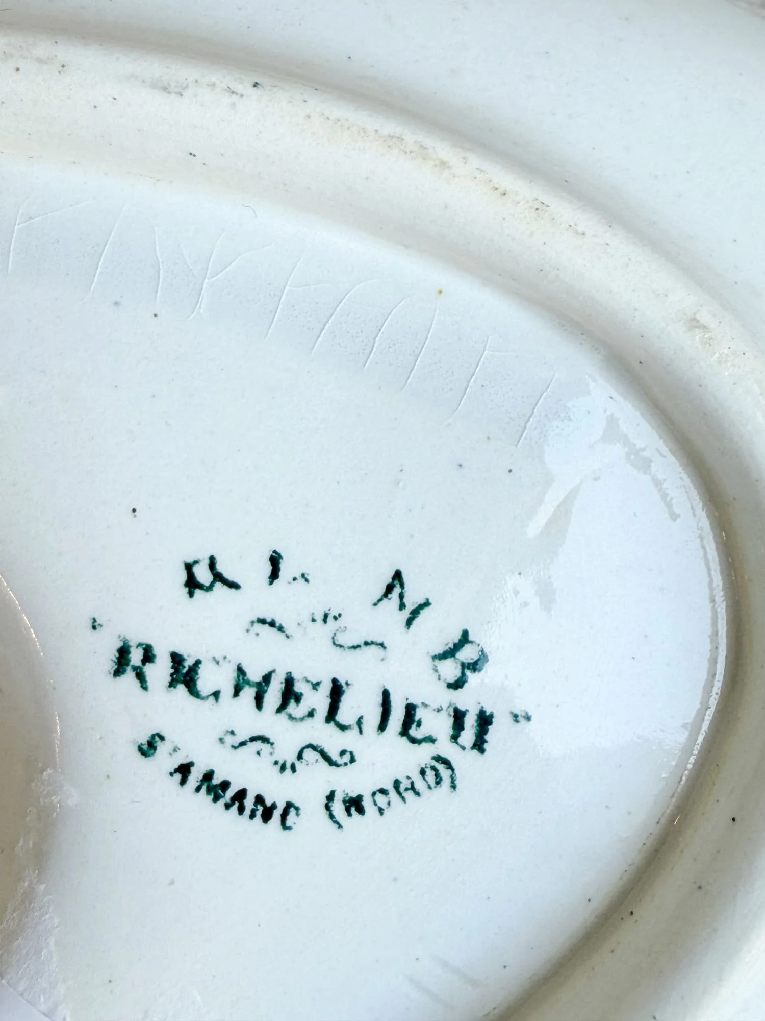 Antique Terre de Fer Sauce Boat Sauciere | St Amand Teal Green